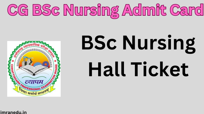 CG BSc Nursing Admit Card 2024