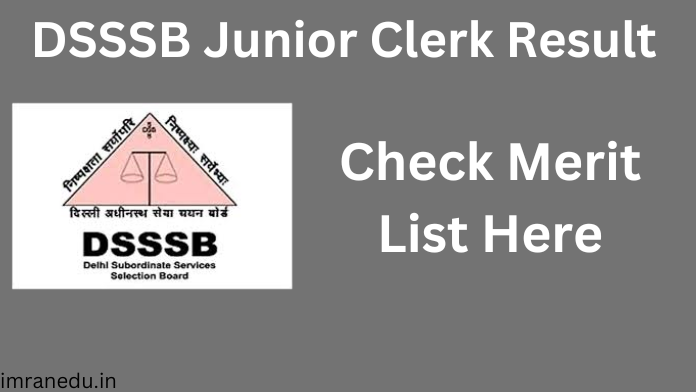 DSSSB Junior Clerk Result 2024 - Check Merit List Here