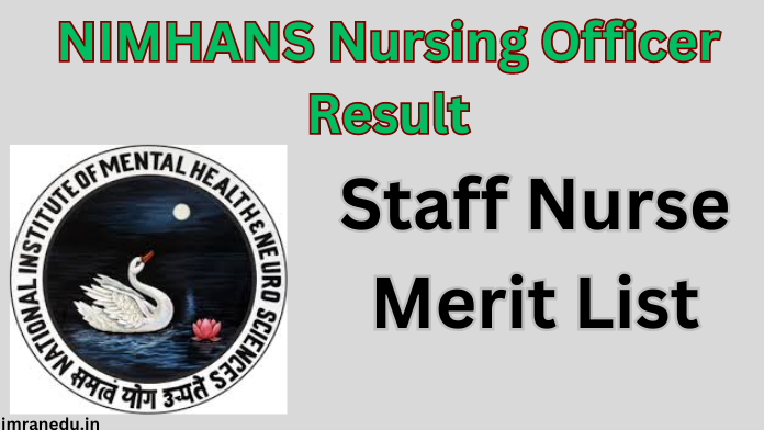 NIMHANS Nursing Officer Result 2024