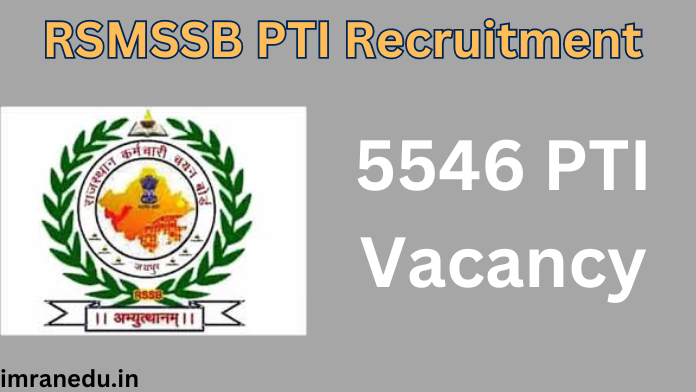 RSMSSB PTI Recruitment 2024