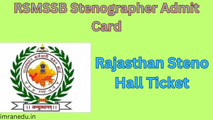 RSMSSB Stenographer Admit Card 2024