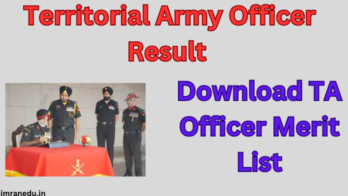 Territorial Army Officer Result 2024