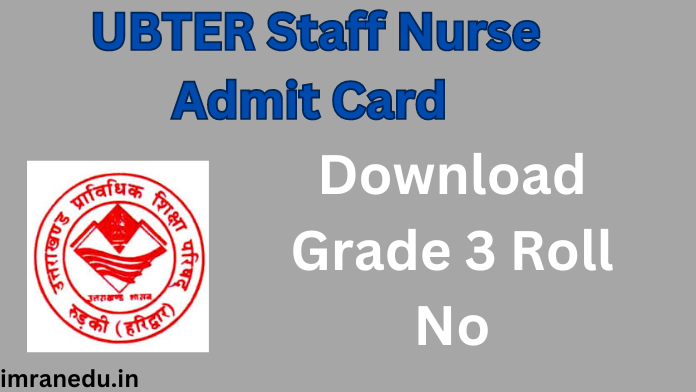 UBTER Staff Nurse Admit Card 2024