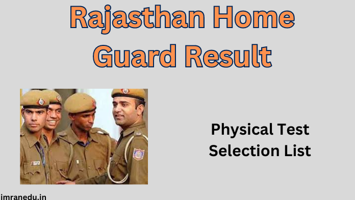 Rajasthan Home Guard Result 