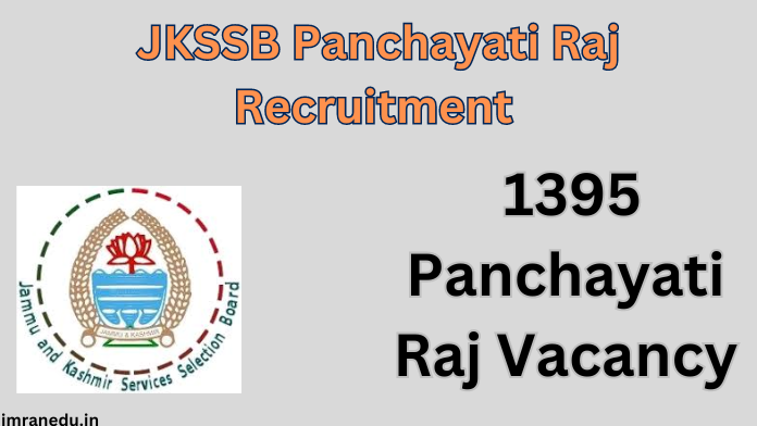 JKSSB Panchayati Raj Recruitment 2024 