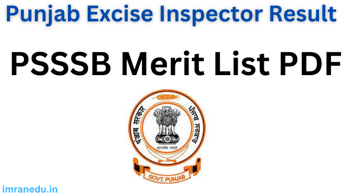 Punjab Excise Inspector Result 2024